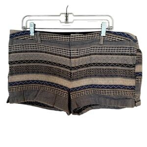Merona textured blue gray print short shorts, hot pants 14